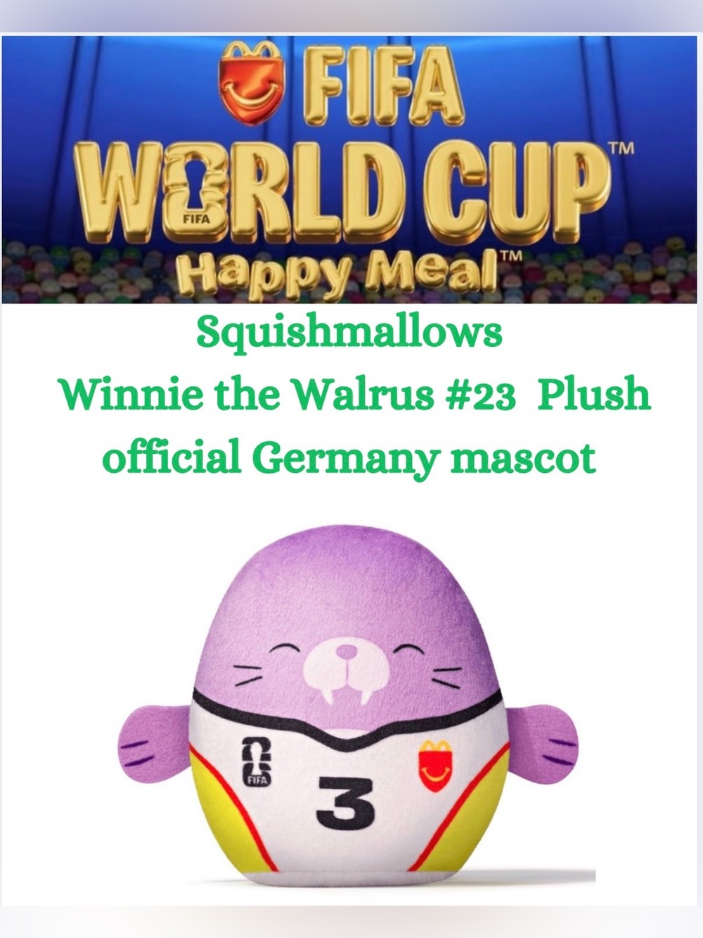 2026 McDonald’s FIFA World Cup Squishmallows #23 Winnie the Walrus - Germany